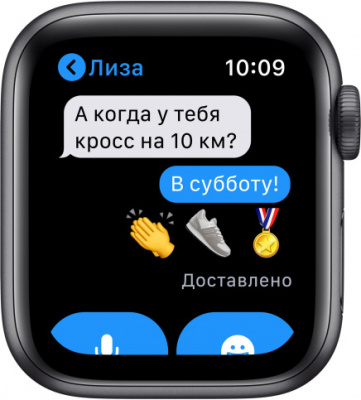 Apple Watch Nike SE, 40 мм, корпус из алюминия цвета «серый космос» с ремешком Nike цвета «антрацит»