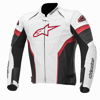 ALPINESTARS Мотокуртка кожаная GP PLUS R LEATHER JACKET P бело-чёрно-красный