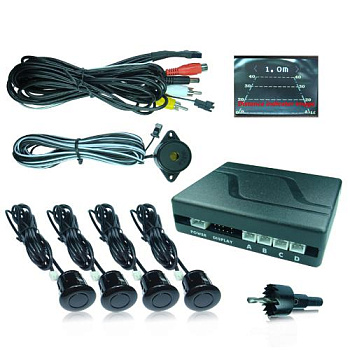 Парктроник PS-804 (4 датчика, + подключение к дисплею (TV, DVD-плеер)