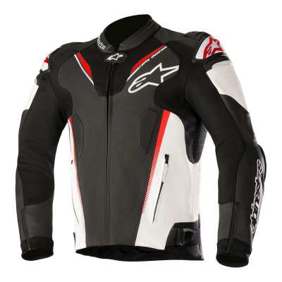 ALPINESTARS Мотокуртка кожаная ATEM V3 LEATHER JACKET чёрно-бело-красный